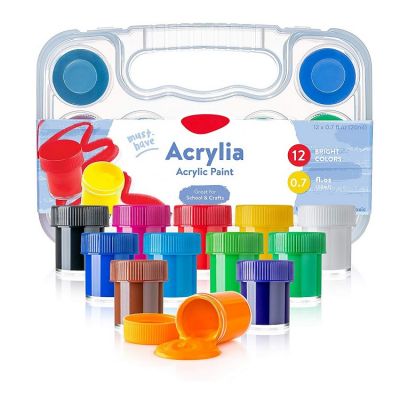 acrylic paint set 12 colors basic acrylic paints non-toxic kids washable paint