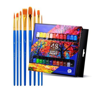 acrylic paint set 48 colors 12ml paint set acrylic artistic paint for Canvas, Wood, Ceramic