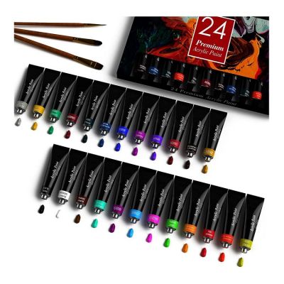 24 acrylic paint colors 12ml professional acrylic paint for art