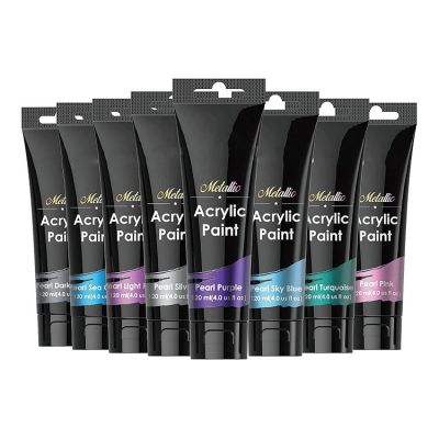 wholesale acrylic paint 8 colours acrylic paint 120ml metallic leather paint for artist