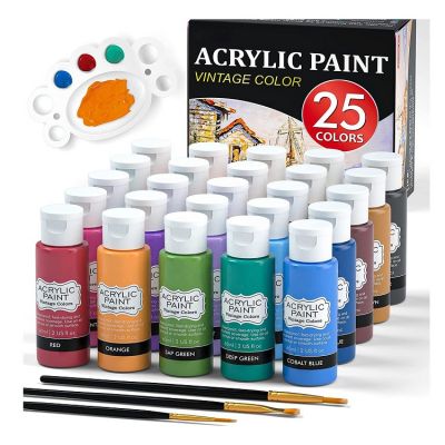 acrylic paint basics 60ml waterproof paint with brushes and a palette for artist