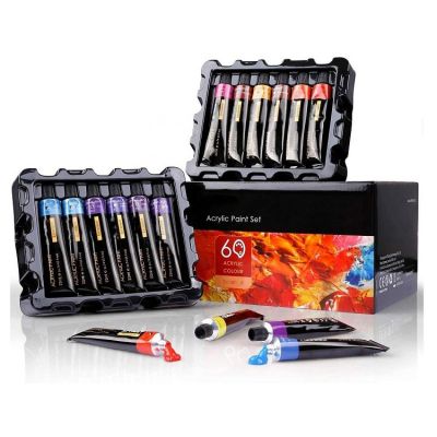 acrylic paint set 60 colors acrilic paint set artist 22ml bulk acrylic paints for adults and kids