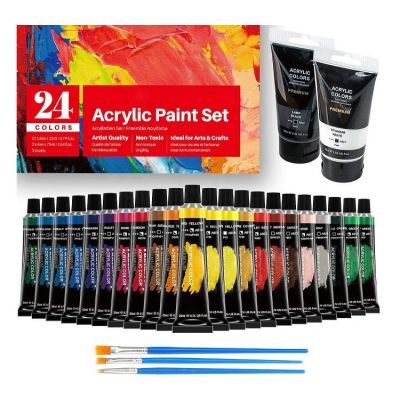 acrylic paint 24 colors 22ml acrylic paint set artist painting non-toxic acrylic paint basics