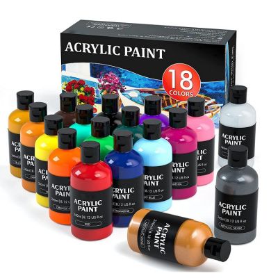 18 color paint 240ml acrylic paint for adults and kids high quality non toxic paint