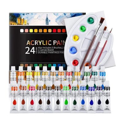 custom acrylic paint 12*24 colours acrylic paint artist acrylic painting set for children, artist