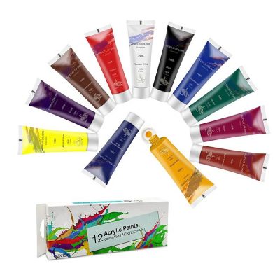 kids acrylic paint 12colors 15ml acrylic for paint non-toxic acrylic paint for wood, canvas,paper