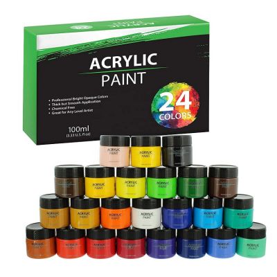 24 color paint non toxic paint for artist 100ml acrylic paint set