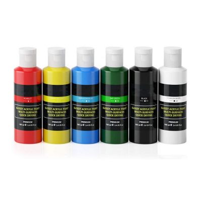 6colors 100ml acrylic paint set rich washable acrylic paint on leather,cabvas americana acrylic paint wholesale