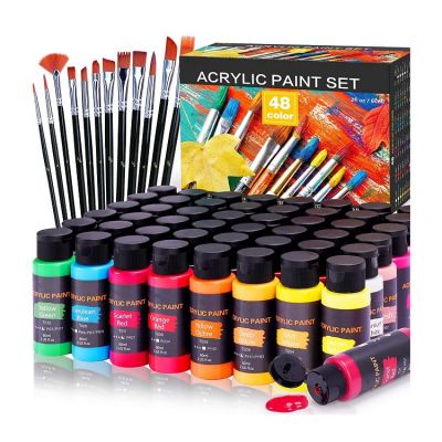 acrylic paint 48 with 12 art brushes artist acrylic paint professional 60ml acrylic paints in bottles