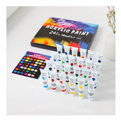 acrylic paint amazon hot sell adult acrylic paint set 12ml 24colors for painting