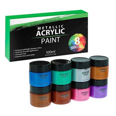8colors acrylic leather paint set non-toxic latex acrylic paint professional 100ml acrylic paint set
