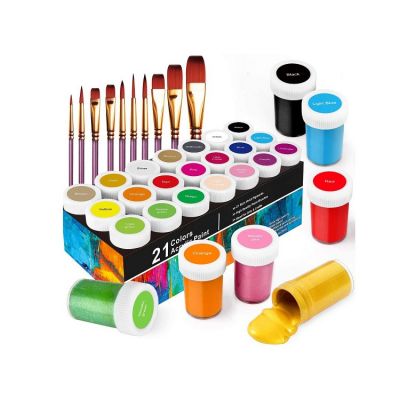 acrylic paint artist set with 10 brushes and acrylic paints in bottles for artist acrylic paint 1set