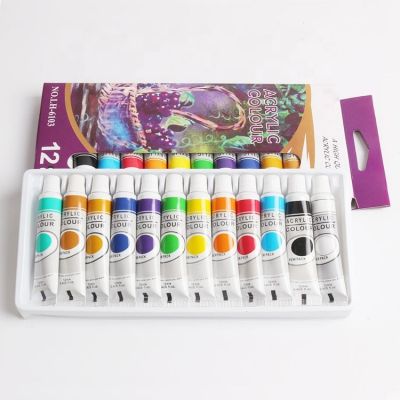 12 ml artist acrylic paint 12colors alu tube acrylic paint set for artist basic acrylic paint set