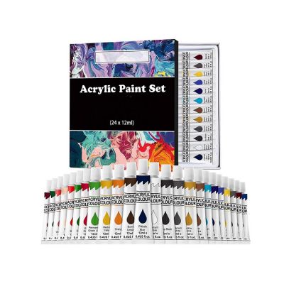 basic acrylic paint set Non-Toxic & Vibrant acrylic paint latex 24colors 12 ml acrylic paint set