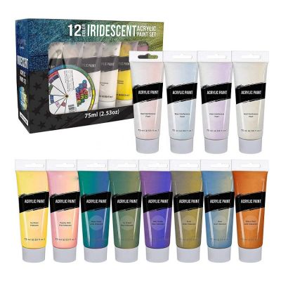 hot sale 12pcs 75ml alu tube acrylic paint