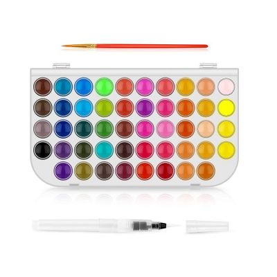 hot sale paint cake 48color paint cake set with a brush a water brush pen
