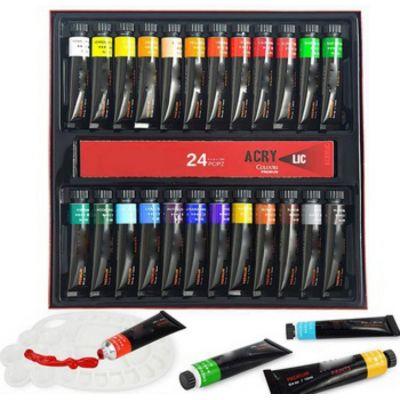 24pcs 12ml alu tube acrylic paint set