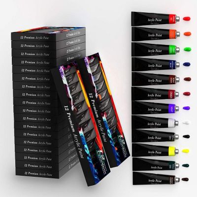 Professional 12ml 12 colors acrylic color paint set