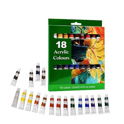 new design 12ml professional non-toxic acrylic color paint for canvas, dumping, fabric, wood, crafts