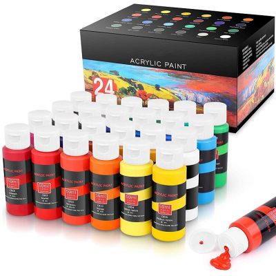 24colors art acrylic paint tubes set for kids