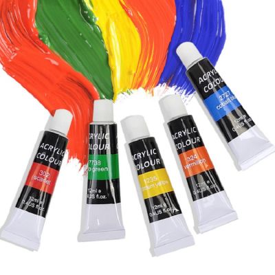 Art Supply Permanent Waterproof 12 Colors Acrylic Paint Set for T-shirt,Rock,Wood,Glass Oil Based Acrylic Paint