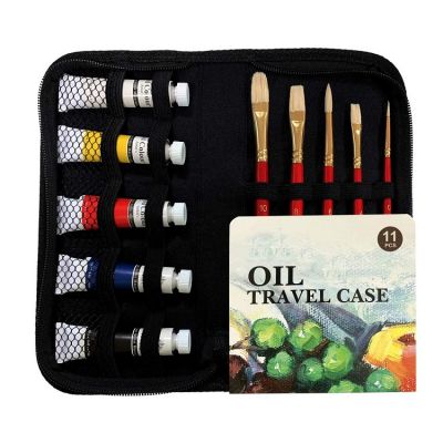 high quality 11pcs 12ml artist oil paint or drawing painting set with brushes