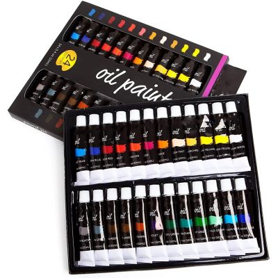 professional rich vivid 24 color set of art oil paint in 12ml tubes