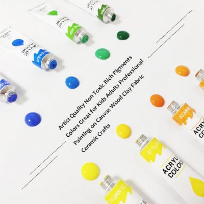 Wholesale Artist Non Toxic Water-based with Brush 24 Colours Mini Acrylic Paint Set