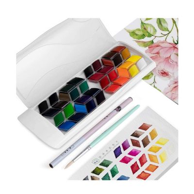 36 watercolor paint set portable travel water color paint set with water brushes