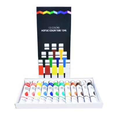 12Vivid Color High Quality Acrylic Paint Set Kit For Beginners Students Or Artists To Art Craft Painting