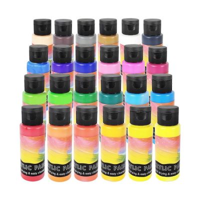 Hot Sale Non-toxic 24 Colors Plastic Bottle 60ML Colorful Acrylic Paint Bulk Artist Acrylic Paint