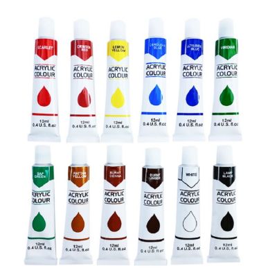 Non-toxic Kids Art Painting 12 Vivid Colors Paint Set Acrylic Paint