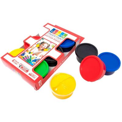 School Painting Supplies DIY Crafts 6 Bright Colors Washable Non Toxic Finger Paint Kids