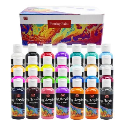 Non-toxic 32 Colors Pre-Mixed High Flow Craft Paint Set Art Metal Acrylic Pouring Paint