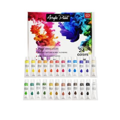 Art Supplies 24 Colors 12ml Oil Based Acrylic Paint Bulk