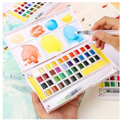 Fast shipping manufacturers colors memory plastic pan 36color solid watercolor with plastic box
