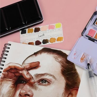 Fast delivery custom half pan tin watercolor refills watercolor paint set 12 colors