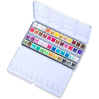 4Hot sale 48 nail art pigment watercolour neon metallic watercolor set watercolor metallic