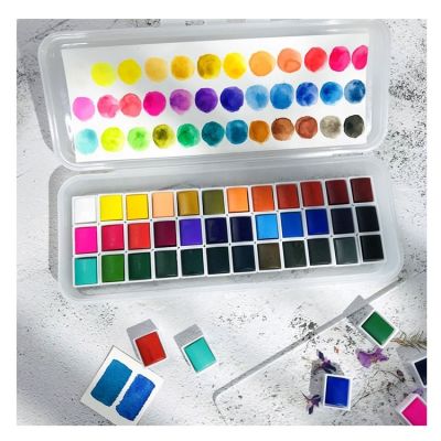 Cheap good packaging plastic box 36 watercolor paint set water color