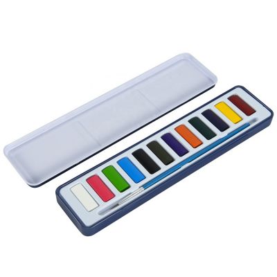 12 Colors big size Solid water color aquarelle watercolor paints set water colour with tin box