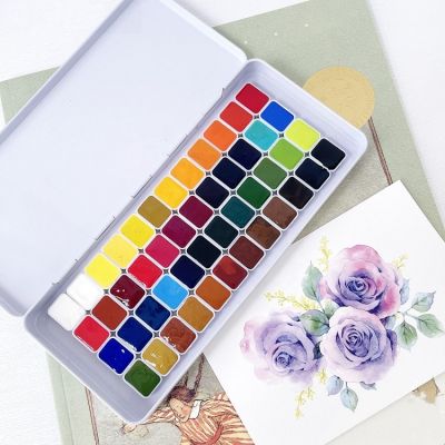 48 aquarelle painting watercolor paints set half pan semi-dry water colors water colour watercolour