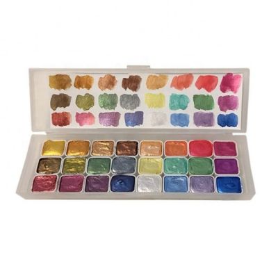 24 metallic watercolor painting set glitter art paint set water color watercolor palette pearl metallic