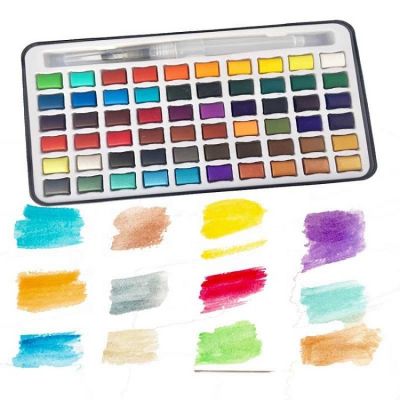 60 colors travel water color supplies customizable dried printing premium paint watercolor water colour set