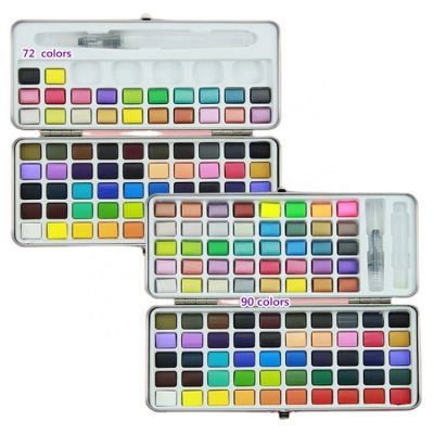 Directly Factory 90 colors Solid metallic neno watercolor water color watercolor paints