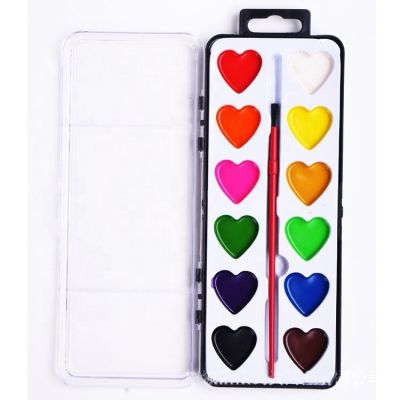 12 heart water color painting semi-dry watercolor paint set water colors set water colour