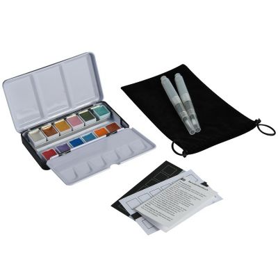 12 colors non toxic glitter paint metallic water colour watercolour metallic with pen