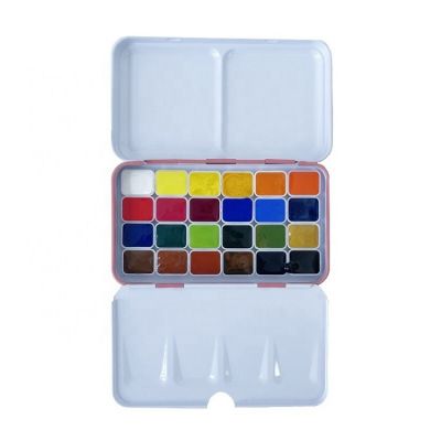 24 aquarelle watercolor paints set half pan semi-dry water colors painting semi-dry water colour watercolour