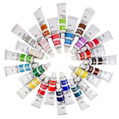 24 color 18ml colorfast waterproof extruded acrylic paint art set tube liquitex acrylic paint set with brush