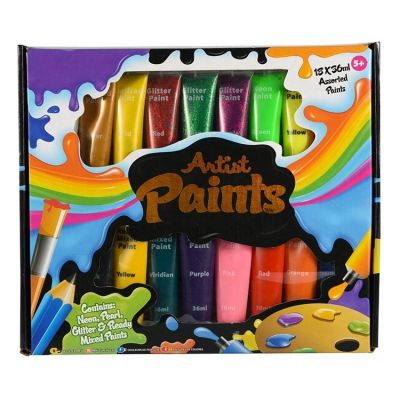Wholesale oem airbrush waterproof acrylic paints 36ml neon lights en71 neon tubes acrylic paint set