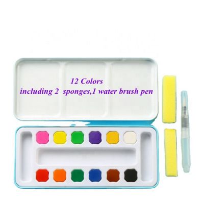 12 non-toxic water colour watercolour paint set cake water color watercolor cake set watercolor cake painting